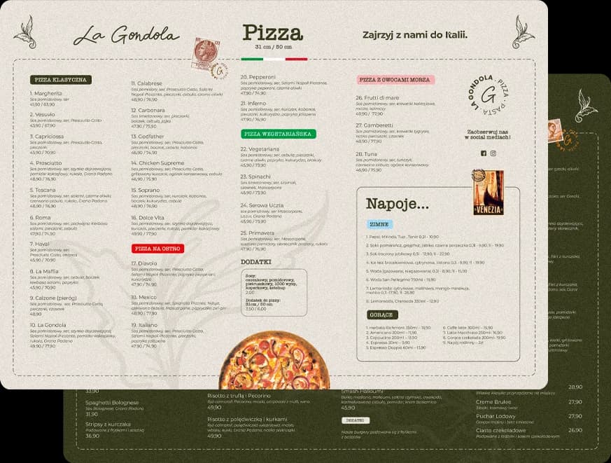 Podgląd menu La Gondola